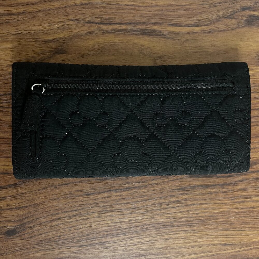 Vera Bradley Black Quilted Hidden Mickey Disney Trifold Wallet Disneyland - Picture 5 of 7